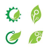 diseño de logotipo de tecnología ecológica vector