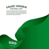 Ilustración de diseño de plantilla de vector de celebración de día nacional de Arabia Saudita feliz