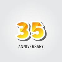 Ilustración de diseño de plantilla de vector de logotipo de celebración de aniversario de 35 años