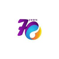 70 Years Anniversary Celebration Number Vector Template Design Illustration