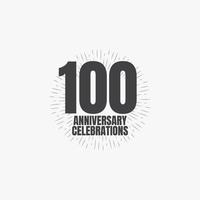 100 Years Anniversary Celebrations Vector Template Design Illustration