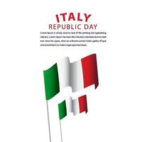 Feliz día de la república de Italia celebración vector plantilla diseño ilustración