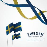 Happy Sweden Independence Day Celebration Vector Template Design Illustration