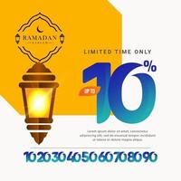 Ramadan Kareem Sale Special Offer up to 10 off Limited Time Only Vector Template Design Illustration