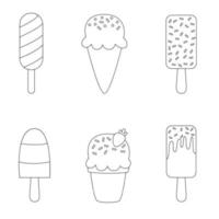 Color cartoon ice cream set vector