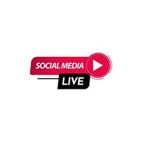 Social Media Live Label Tag Vector Template Design Illustration