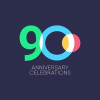 90 Years Anniversary Celebration Vector Template Design Illustration