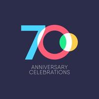 70 Years Anniversary Celebration Vector Template Design Illustration