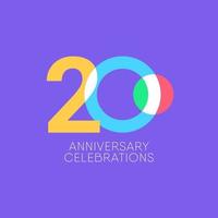 Ilustración de diseño de plantilla de vector de celebración de aniversario de 20 años