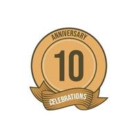 10 Years Anniversary Celebration Vector Template Design Illustration