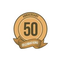 Ilustración de diseño de plantilla de vector de celebración de aniversario de 50 años