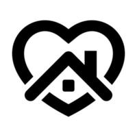 Stay home icon. House with heart . vector