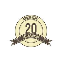 20 Years Anniversary Celebration Vector Template Design Illustration