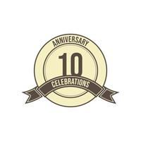 10 Years Anniversary Celebration Vector Template Design Illustration