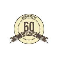 60 Years Anniversary Celebration Vector Template Design Illustration