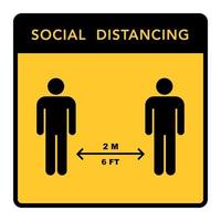 Bandera de distanciamiento social. mantén la distancia vector