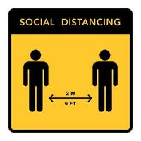 Social distancing banner. Keep the distance vector