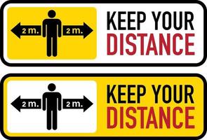 Social distancing banner. Keep your distance set vector