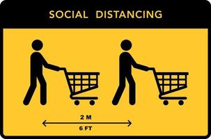 Social distancing banner. Keep the distance vector