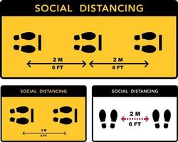 Social distancing banner. Keep the distance set vector