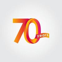 70 Years Anniversary Celebration Vector Template Design Illustration