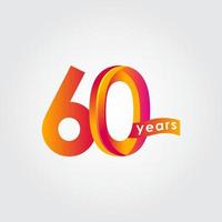 60 Years Anniversary Celebration Vector Template Design Illustration