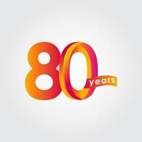 80 Years Anniversary Celebration Vector Template Design Illustration