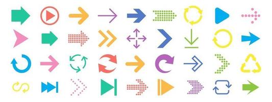 Arrow sign icon set. Collection of arrows for web design, mobile apps, interface. vector