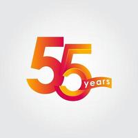 55 Years Anniversary Celebration Vector Template Design Illustration