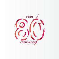 Ilustración de diseño de plantilla de vector de celebración de aniversario de 80 años