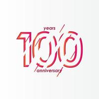 Ilustración de diseño de plantilla de vector de celebración de aniversario de 100 años