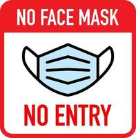 No face mask, no entry sign vector
