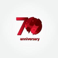 Ilustración de diseño de plantilla de vector de celebración de aniversario de 70 años