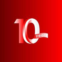 10 Years Anniversary Celebration Vector Template Design Illustration