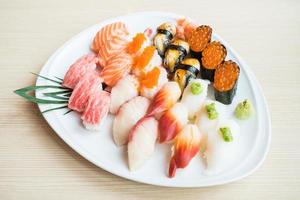 Sushi on white plate photo