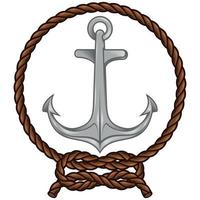 Anchor design surrounded by intertwined rope vector