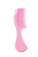 Plastic hair comb isolated on white background photo