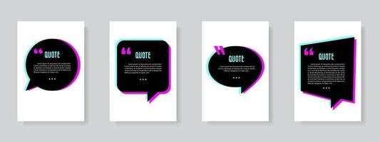 Quote blank template set vector