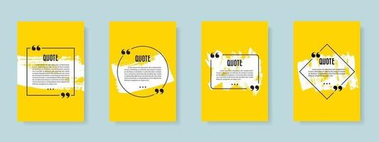 Quote blank template set vector