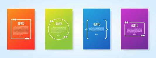 Quote blank template set vector