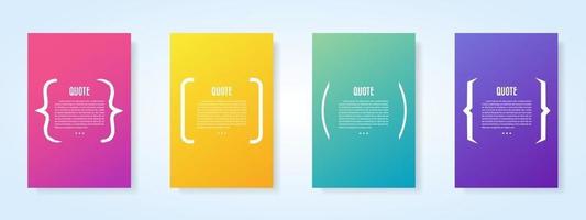 Quote blank template set vector