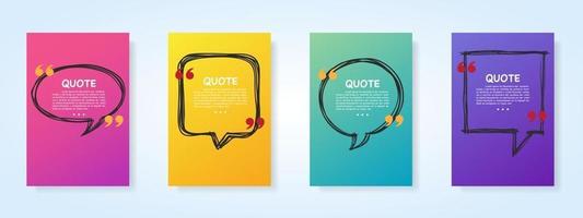Quote blank template set vector