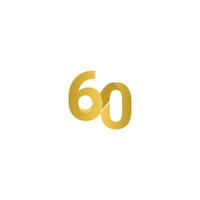 60 Years Anniversary Celebration Gold Line Vector Template Design Illustration