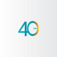 40 Years Anniversary Celebration Gradient Vector Template Design Illustration