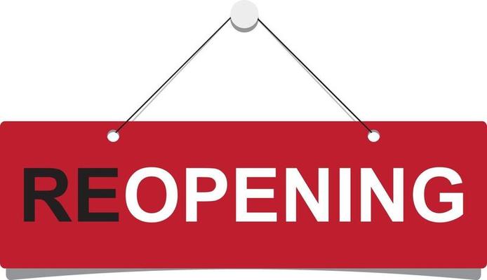 Reopening business sign