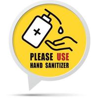 Use Hand Sanitizer sign vector