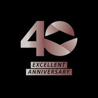 40 Years Anniversary Soft Celebration Vector Template Design Illustration