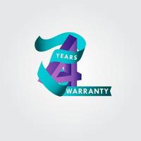 4 Years Warranty Ribbon Vector Template Design Illustration