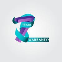 7 Years Warranty Ribbon Vector Template Design Illustration