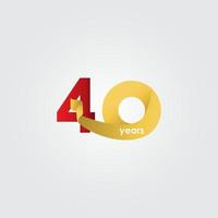 Ilustración de diseño de plantilla de vector de celebración de aniversario de 40 años